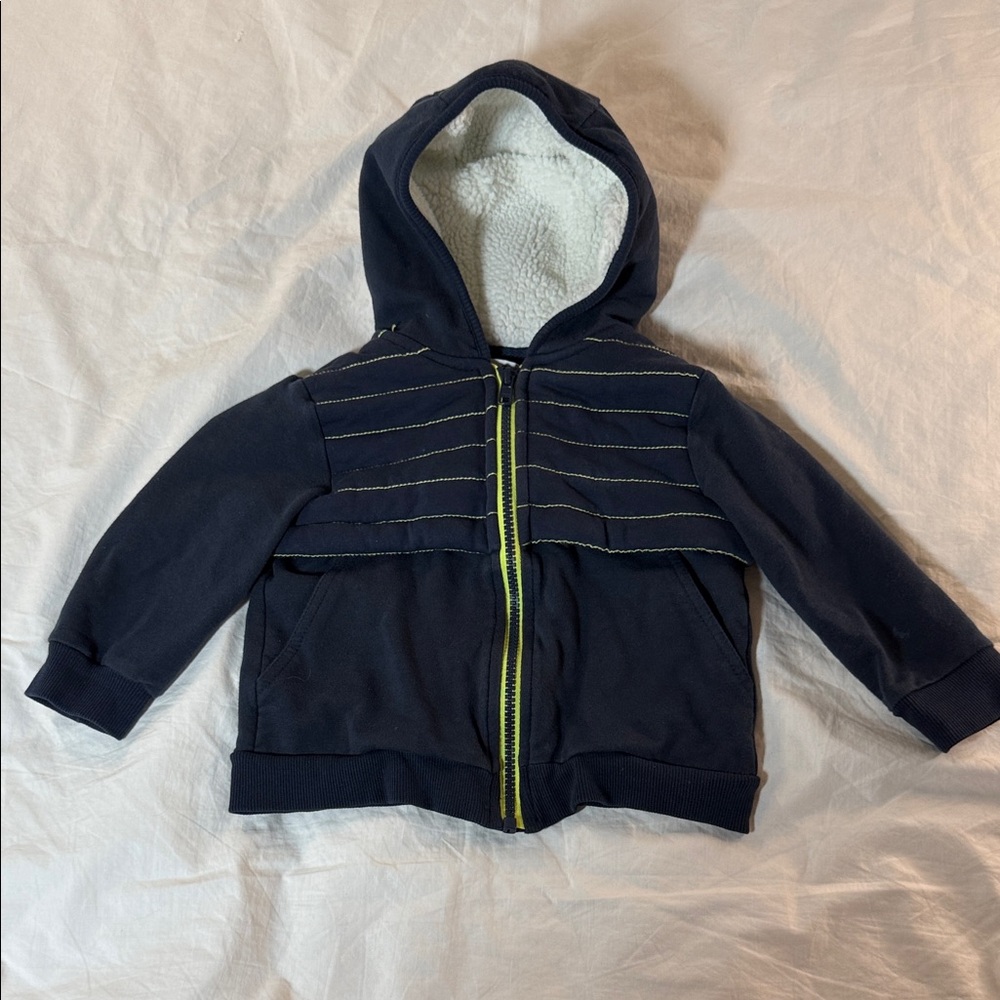 Tommy Bahama Toddler Dark Blue Hoodie with Yellow Accents Size 18 Months